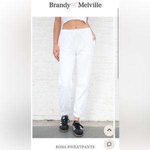 Brandy Melville Rosa Sweatpants in White